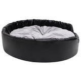 Dog Bed Black and Grey 99x89x21 cm Plush and Faux Leather 171256