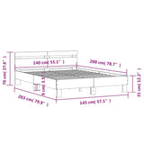 Bed Frame Grey Sonoma Engineered wood Double Durable Bed Frame 3207425