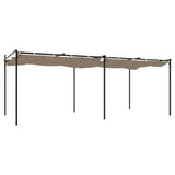 Pergola with Retractable Roof Taupe 589x292x230 cm 360121