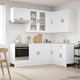 Kitchen Unit LUCCA 8 pcs High Gloss White Engineered Wood 3438471