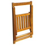 Folding Chair Set of 2 Natural wood Acacia wood Medium Foldable 42660