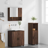 Bathroom Furniture Set 3 pcs Brown Oak Engineered wood & Metal 3392950