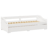 Daybed with Trundle without Mattress IRUN White 90x200 cm 42000162