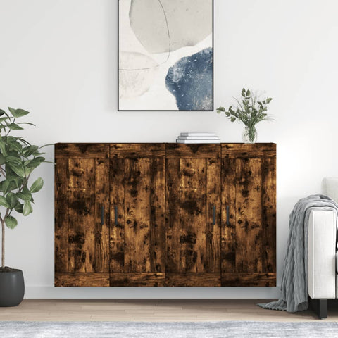 Wall Mounted Cabinets 2 pcs Smoked Oak Engineered Wood 3198030