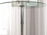 High Top Bar Table, Round Kitchen Table with Tempered Glass Top and Steel Base, Bistro Table for 2 T3398P329457