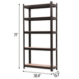 ZNTS Heavy Duty Black Metal Garage Shelving Unit Shed Storage Shelves Boltless Shelf Rack 08700525