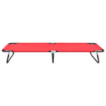 Folding Sun Lounger Red Steel 47756