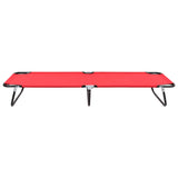 ZNTS Folding Sun Lounger Red Steel 47756