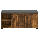 Hall Bench with Cushion with Shelf Smoked Oak 100 x 38 x 46 cm 891516