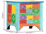Hand Painted bedside Cabinet 40x30x50 cm Solid Mango Wood 286157