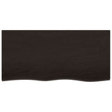 Bathroom Countertop Dark Brown 100x50x2 cm Treated Solid Wood 3156227