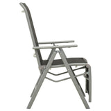 Garden Chair Set of 2 Black and Silver Powder-coated aluminium 312197