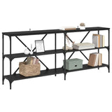 Console Table Black Oak 180 x 30 x 75 cm Engineered Wood 881907