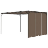 Garden Gazebo with Side Curtain 4x3x2.25 m Taupe 312264