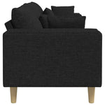 Fabric Sofa with Cushion Black 208 cm Fabric 3335145