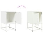 ZNTS Bedside Cabinets 2 pcs White 36x39x60.5 cm Steel 846457