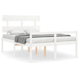 Senior Bed without Mattress White 120x200 cm Solid Wood 3195347