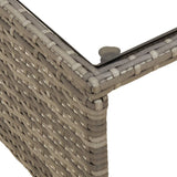 Garden Sofa with Table and Cushions L-Shaped Grey Poly Rattan 365574