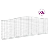 Arched Gabion Baskets 6 pcs 400x30x120/140 cm Galvanised Iron 3145843