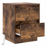Bedside Cabinet Smoked Oak 39 x 34.5 x 50 cm Engineered wood 869618