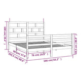 3101294 Bed Frame without Mattress White Solid Wood 160x200 cm