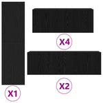 TV Cabinet Set Wall-mounted 9 pcs Black oak 30.5 x 30 x 110 cm 3333058