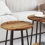 ZNTS Side Table 2 Pack Old Wood Engineered Wood and Metal 869706