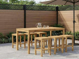 Garden Bar Table White 141 x 80.5 x 105 cm Solid Acacia Wood 901723