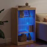Sideboard with LED Lights Sonoma Oak 60.5x37x100 cm 836709