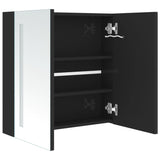 ZNTS LED Bathroom Mirror Cabinet Shining Black 62x14x60 cm 326519