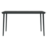 Dining Set Black Powder-coated steel Large Durable Dining Set 3099206