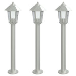 ZNTS Outdoor Floor Lamps 3pcs Silver 80 cm Stainless Steel 4006382