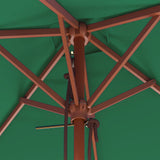 Garden Parasol Green Fabric, Laminated bamboo, Hardwood 150x200 cm 44534