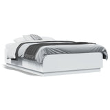 Bed Frame with LED without Mattress White 120x190 cm Small Double 3209653