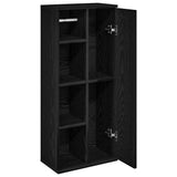 ZNTS Bathroom Cabinet with Roll Holder Black 39x22x90 cm 858525