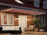 Manual Awning Frame with LEDs Red and White 4.5 x 3 m 3420657