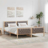 Bed Frame with Headboard Taupe 160 x 200 cm Solid Pine Wood 3394281