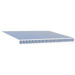 Retractable Awning Manual Blue and White 400x300 cm Fabric 3330485