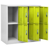 Locker Cabinets 5 pcs Light Grey and Green 90x45x92.5 cm Steel 3095238