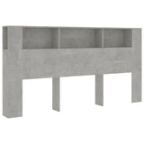 Headboard Cabinet Concrete Grey 200x18.5x104.5 cm 811956