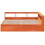 Bookcase Bed without Mattress Wax Brown 180x200cm Solid Wood Pine 3324453