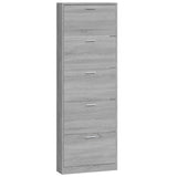 Shoe Cabinet Grey Sonoma 59x17x169 cm Engineered Wood 342516