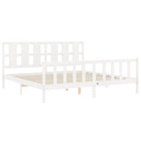 Bed Frame without Mattress White Solid Wood Pine 3192247