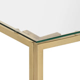 ZNTS Coffee Table Gold Stainless Steel and Tempered Glass 350018