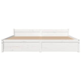 Bed Frame without Mattress White Solid Wood 180x200 cm Super King 815060