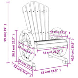 Garden Adirondack Chair Set of 2 Natural wood Solid fir wood 365091