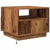 Coffee Table with LED Lights Old Wood 50x49x40 cm 857708
