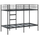 Bunk Bed without Mattress Black 90x200 cm Steel 42000322
