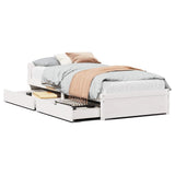 Bed Frame without Mattress White 75x190 cm Small Single Solid Wood Pine 3301673
