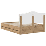 Bed Frame with Storage and Headboard Artisan Oak 160 x 200 cm 3445812